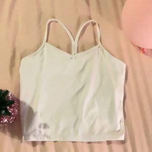 Athleta girl white cropped tank top(size 8-10)